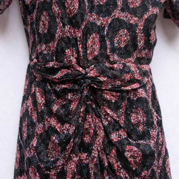 ISABEL MARANT Dress Women 38/6 Talia Twist Front Silk Draped Half Button Up Back - Picture 5 of 13